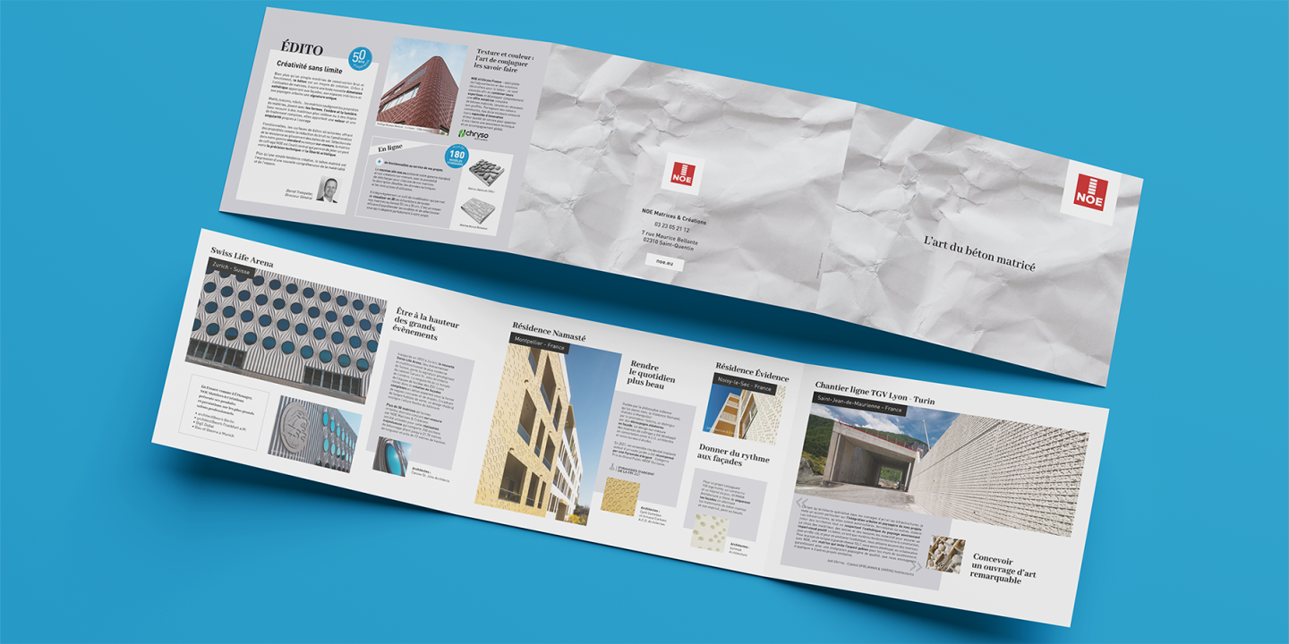 NOE - dépliant trois volets format A4 fermé