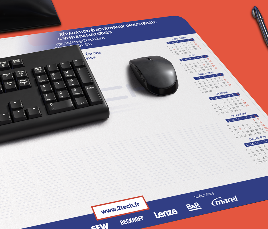 2 TECH - sous-main calendriers