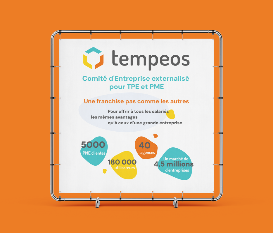 Tempeos - bâche de fond de stand pour salon de la franchise